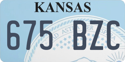 KS license plate 675BZC