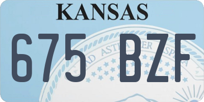 KS license plate 675BZF