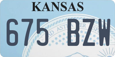 KS license plate 675BZW