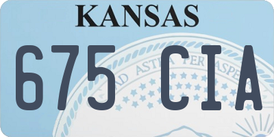 KS license plate 675CIA