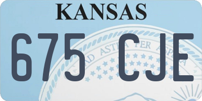 KS license plate 675CJE