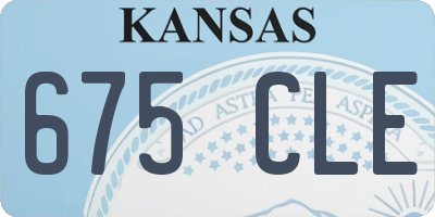 KS license plate 675CLE