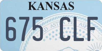 KS license plate 675CLF