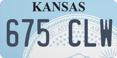 KS license plate 675CLW