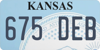 KS license plate 675DEB
