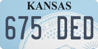 KS license plate 675DED