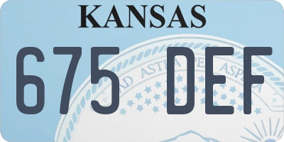 KS license plate 675DEF
