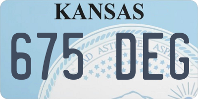 KS license plate 675DEG