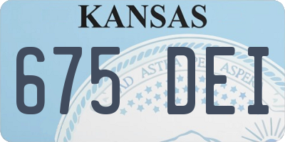 KS license plate 675DEI