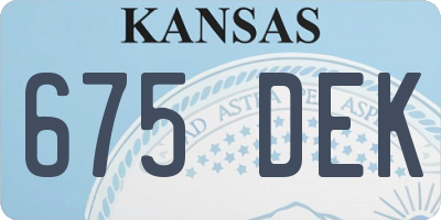 KS license plate 675DEK