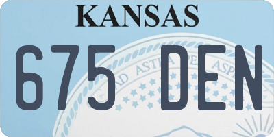 KS license plate 675DEN