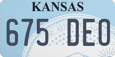 KS license plate 675DEO