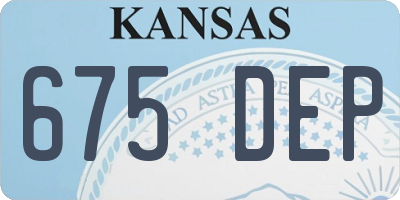 KS license plate 675DEP