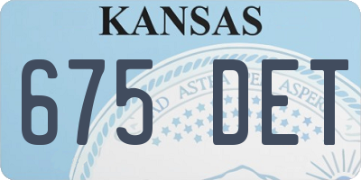 KS license plate 675DET