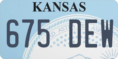 KS license plate 675DEW