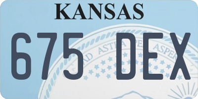 KS license plate 675DEX