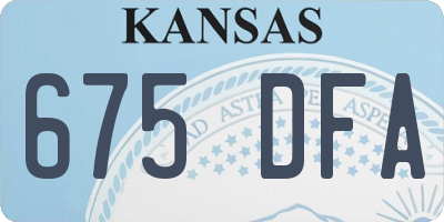 KS license plate 675DFA