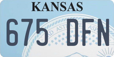 KS license plate 675DFN
