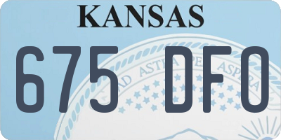 KS license plate 675DFO
