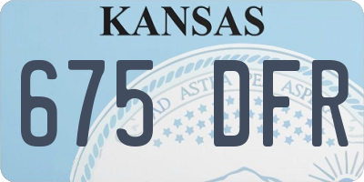 KS license plate 675DFR