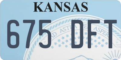 KS license plate 675DFT