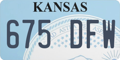 KS license plate 675DFW