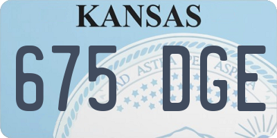 KS license plate 675DGE
