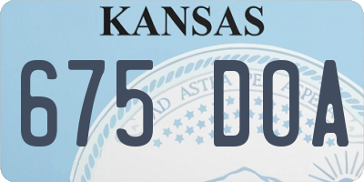 KS license plate 675DOA