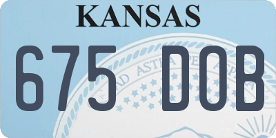 KS license plate 675DOB