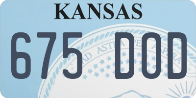 KS license plate 675DOD