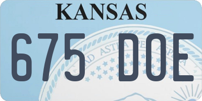 KS license plate 675DOE