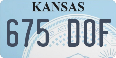 KS license plate 675DOF