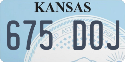 KS license plate 675DOJ