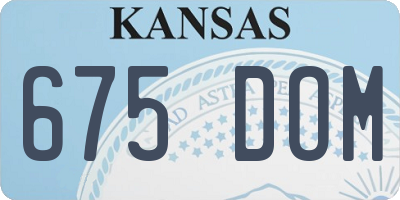 KS license plate 675DOM