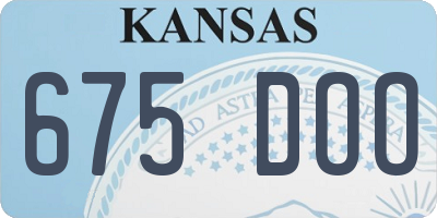 KS license plate 675DOO
