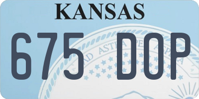 KS license plate 675DOP