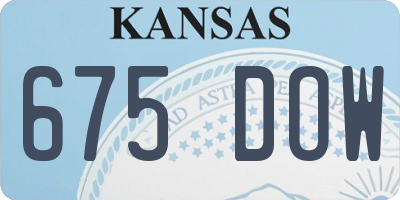 KS license plate 675DOW