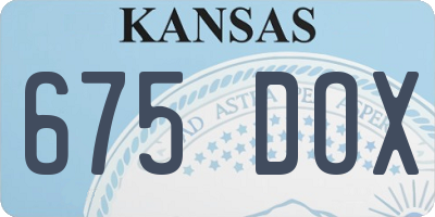 KS license plate 675DOX
