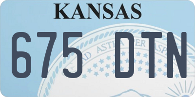 KS license plate 675DTN