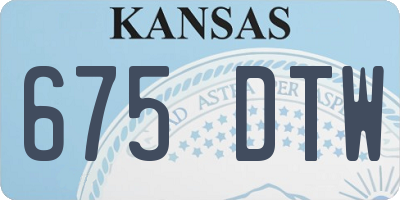 KS license plate 675DTW
