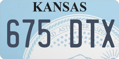 KS license plate 675DTX