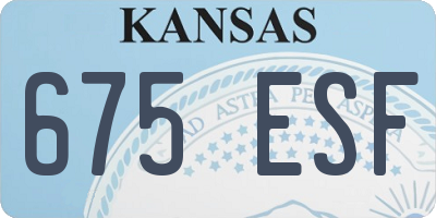KS license plate 675ESF