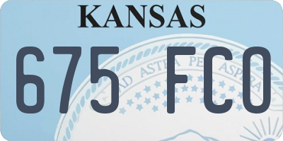 KS license plate 675FCO