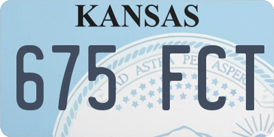 KS license plate 675FCT
