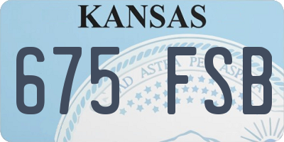 KS license plate 675FSB