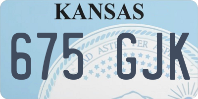 KS license plate 675GJK