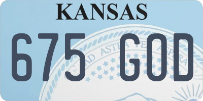 KS license plate 675GOD
