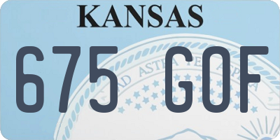 KS license plate 675GOF