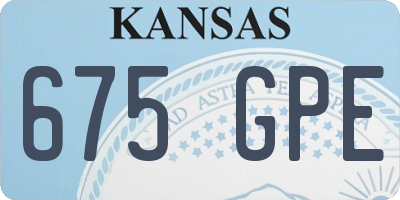 KS license plate 675GPE