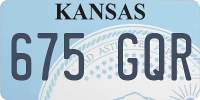 KS license plate 675GQR
